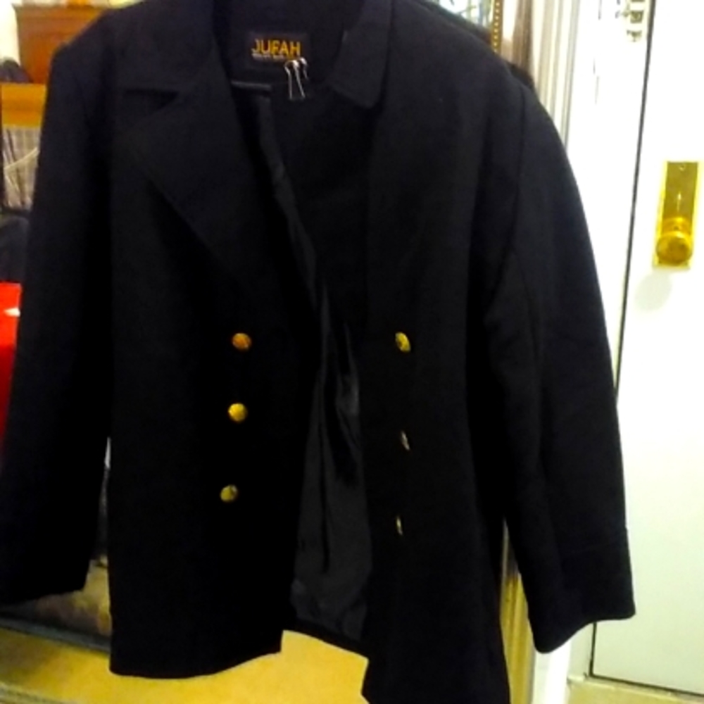 Men's Brand New military pure wool blended pea  coat brand newWarm& ComfyInStlye